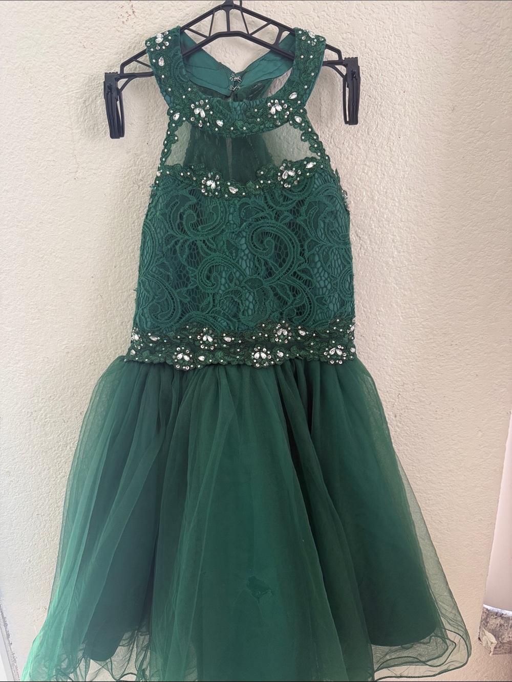 Angels Emerald Green Lace & Tulle Formal Dress